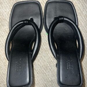 ASOS Black Leather Loop Sandals